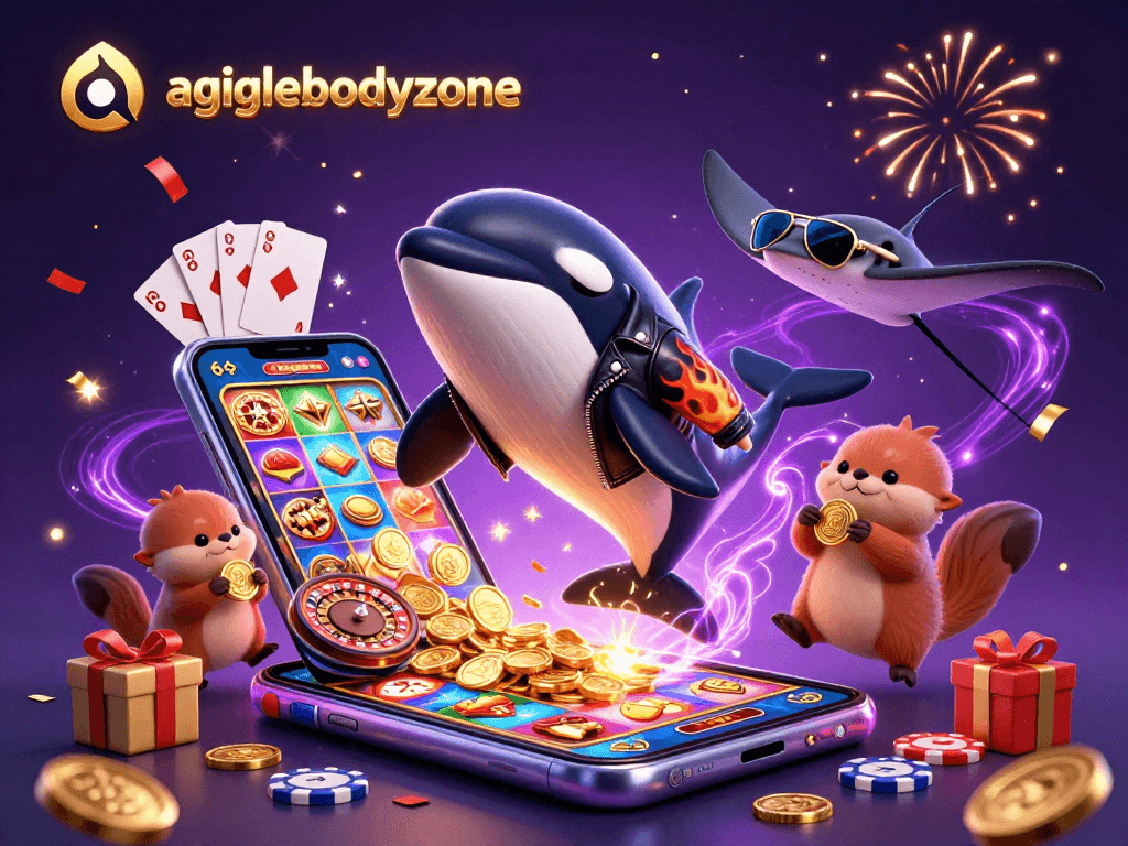 Experience the thrill of agilebodyzone with dynamic gambling characters and action-packed casino elements.