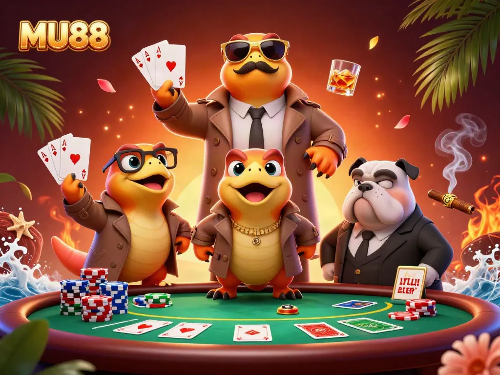 Experience the thrill at MU88 with three raptors hilariously sneaking into a VIP casino lounge.