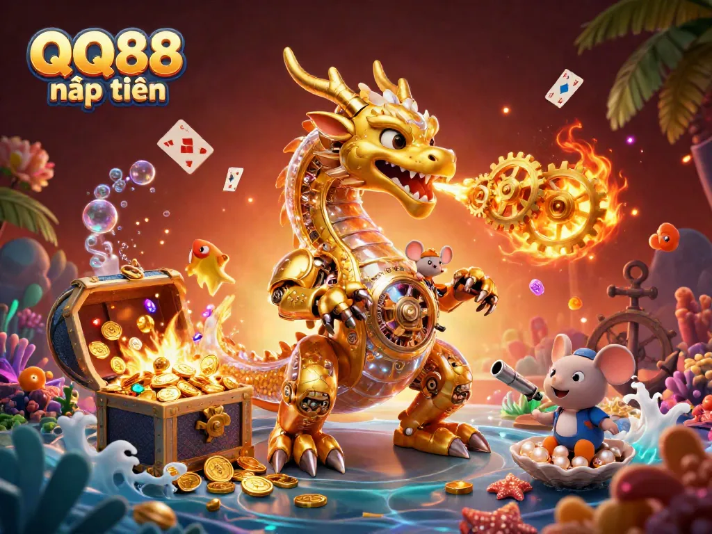 Engage in QQ88 nạp tiền with an extravagant scene of luck and treasure.