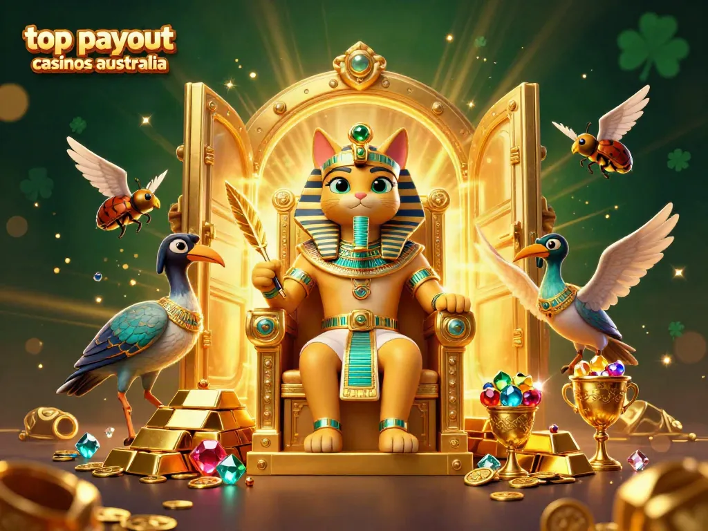 Experience big wins at top payout casinos in Australia with this vibrant 3D illustration.