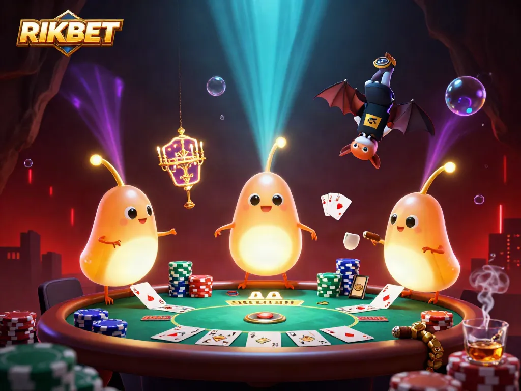 Experience the thrilling ambiance of RIKBET casino illuminated by glowworms and a bat dealer.