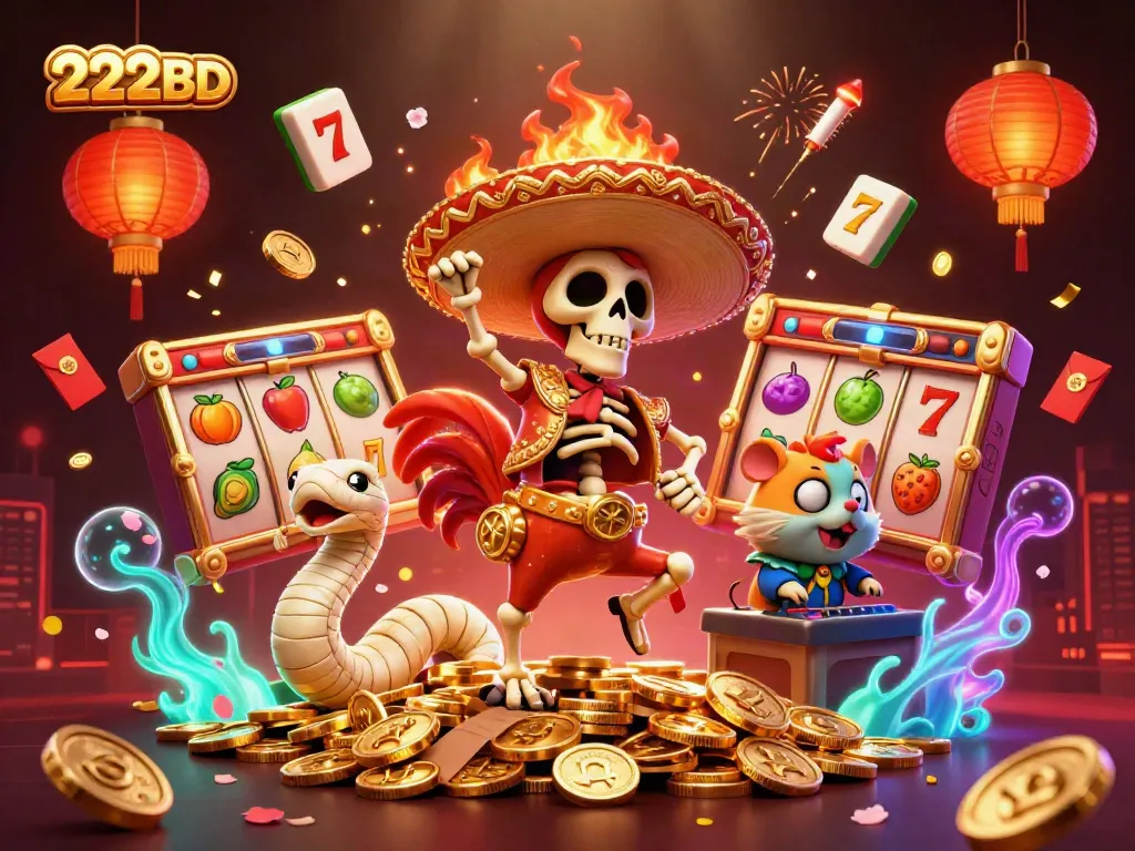 Engage with thrilling 222BD slot games featuring vibrant characters and golden treasures.