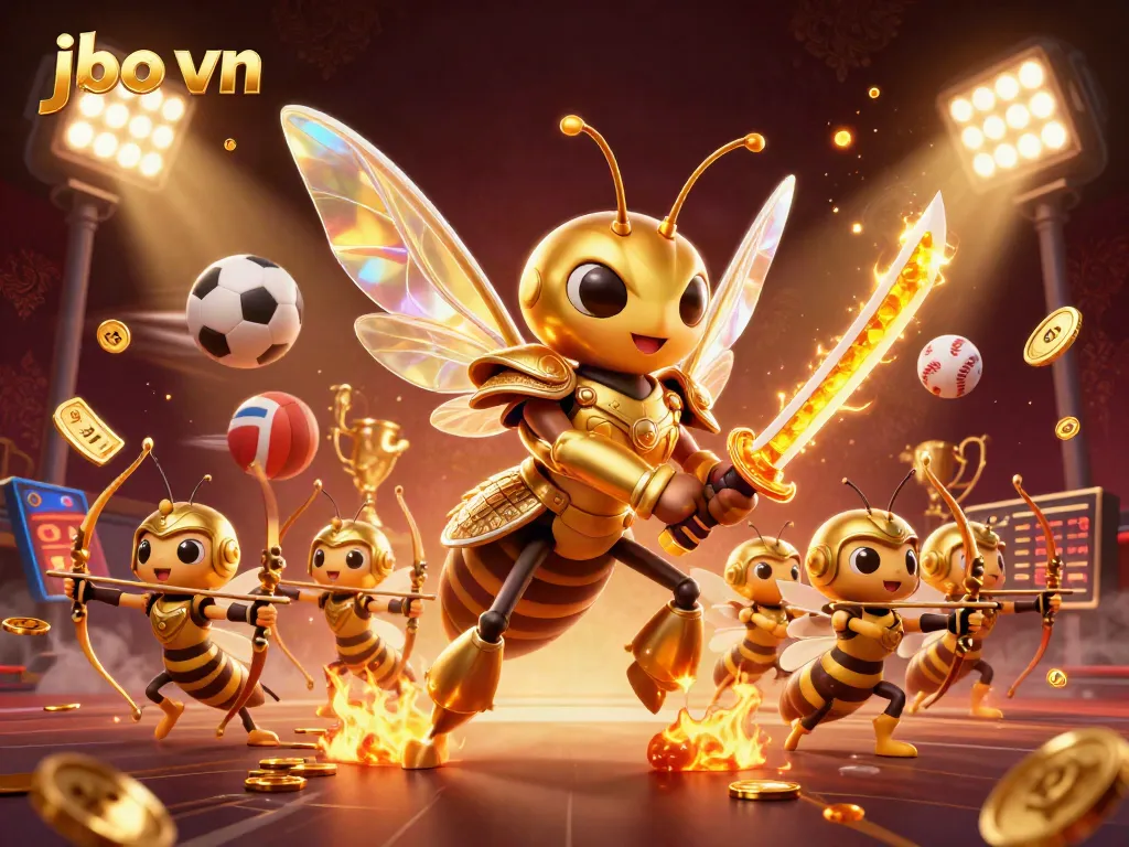Experience thrilling action with jbo vn as cartoon characters engage in a dynamic sports betting scene.