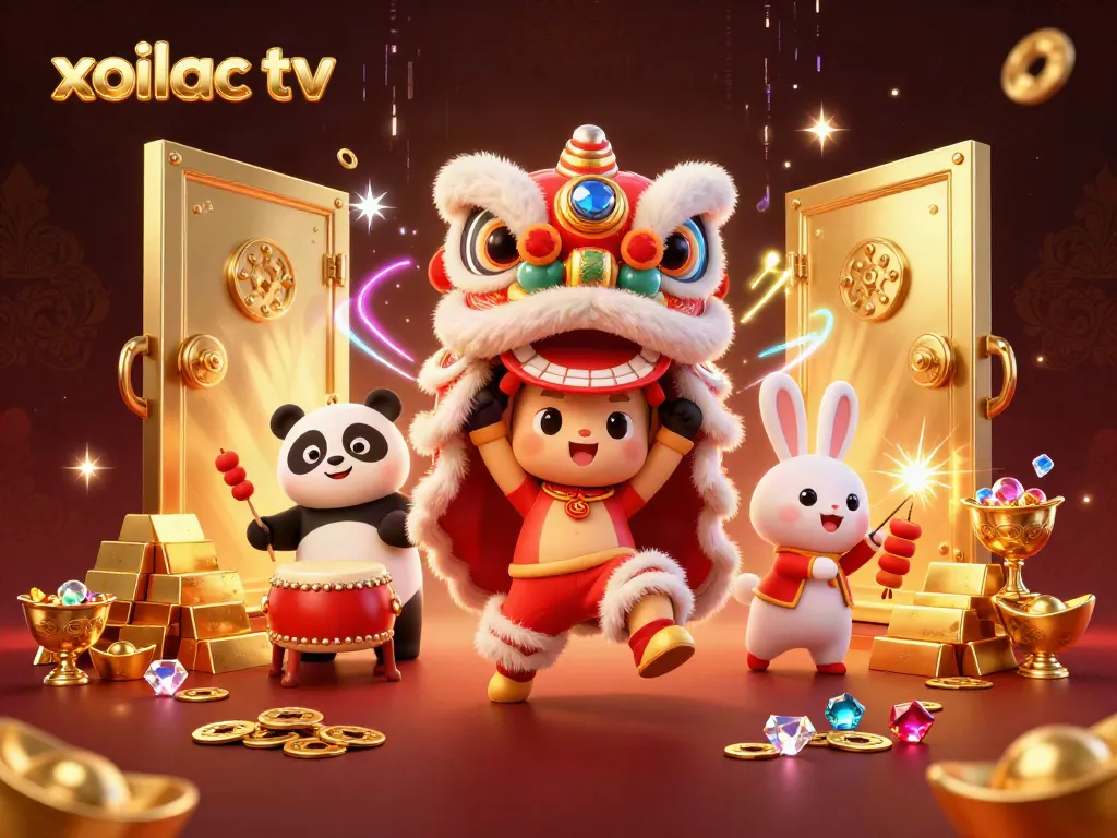 Experience the excitement at Xoilac TV with vibrant characters and dazzling casino elements.