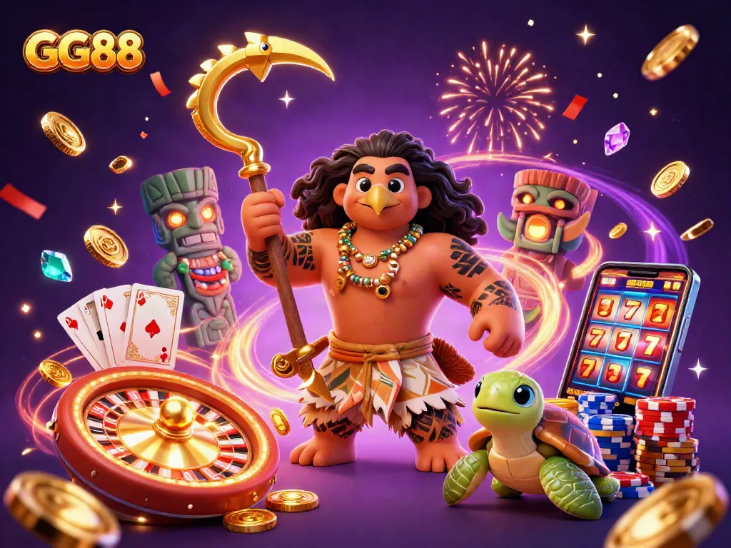 Experience the excitement of GG88 with vibrant slots, roulette, and lively casino elements.