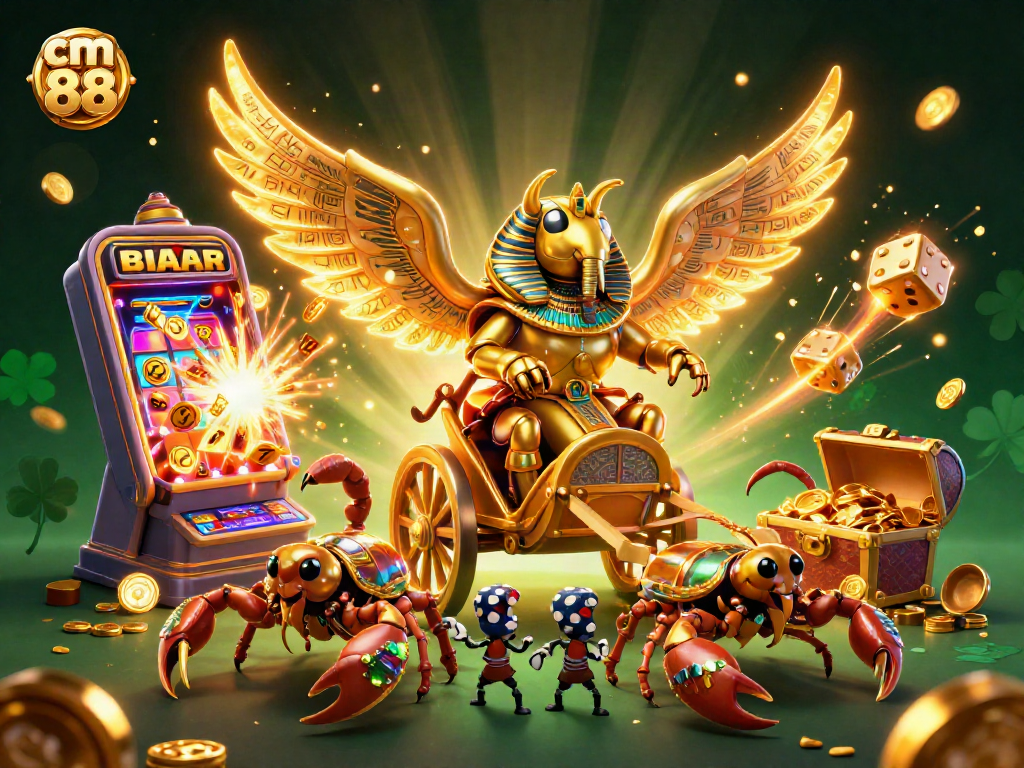 Experience thrilling gameplay at cm 88 with a dynamic casino scene featuring golden elements and vibrant characters.