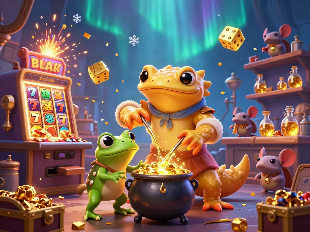 FLY88 offers thrilling gameplay with a golden salamander alchemist and vibrant slot machine action.