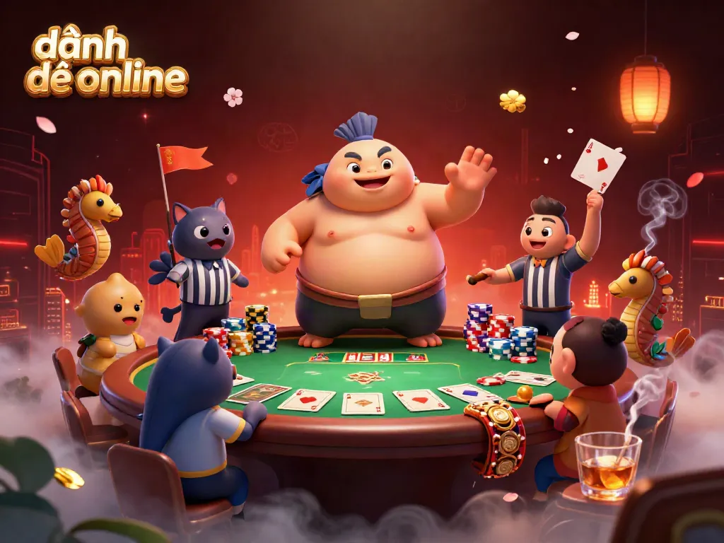 Engage in đánh đề online as a fugu character triumphs in this vibrant underwater casino scene.
